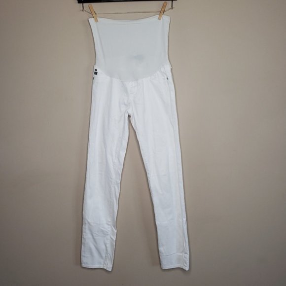 AG Adriano Goldschmeid white maternity jeans 27 - Picture 2 of 5